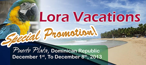 LoraVacations flyer designed by Cesar Omar Sanchez